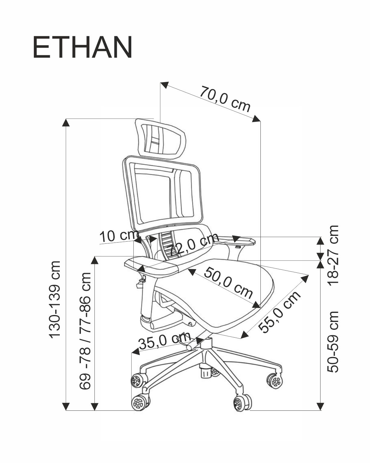 ergonomiczny fotel biurowy ethan, fotele biurowe ergonomiczne